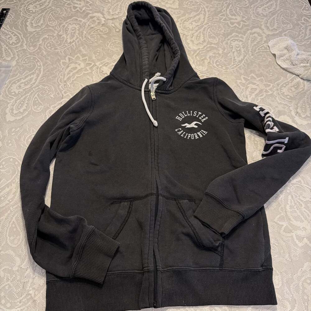 Y2K Hollister California Hoodie XS CHARCOAL GRAY SKATER GRUNGE STREETWEAR SURFER